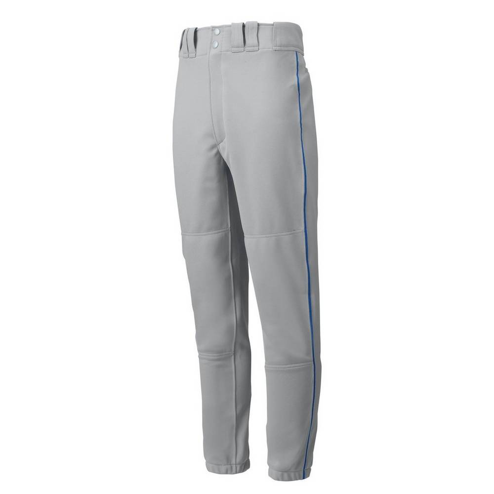 Pantaloni Mizuno Baseball Premier Piped Uomo - Grigie/Blu Reale - 43507-EQNJ